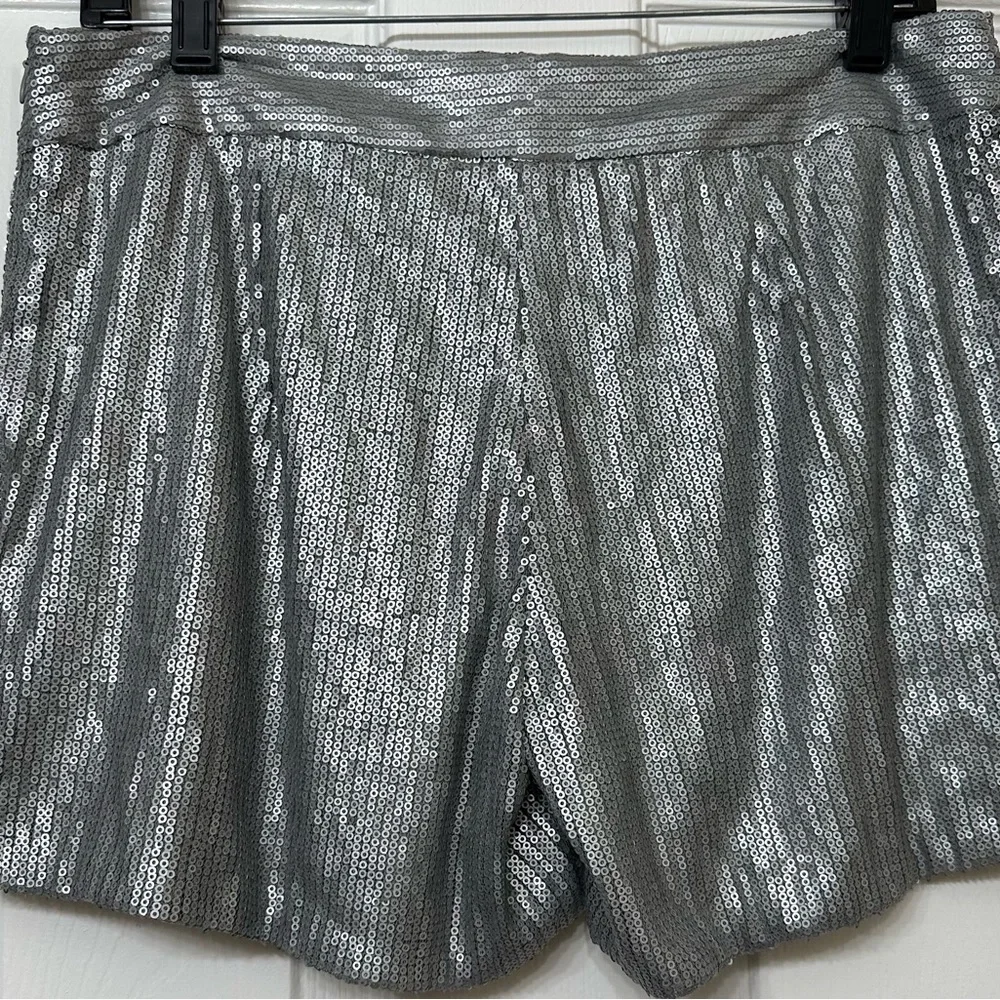 Charlotte Russe Shorts Shimmer Glitter Style Silver Gray Size 8